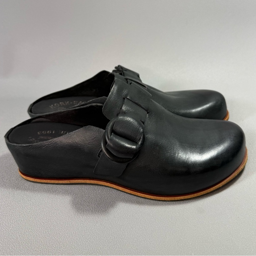 Kork-Ease Kori Black Leather Slip-On Clogs NWOT - Picture 9 of 11